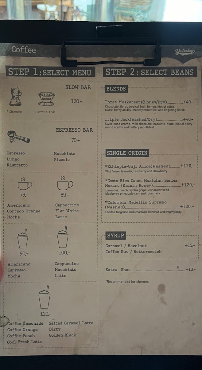 Menu Yesterday Cafe'-2