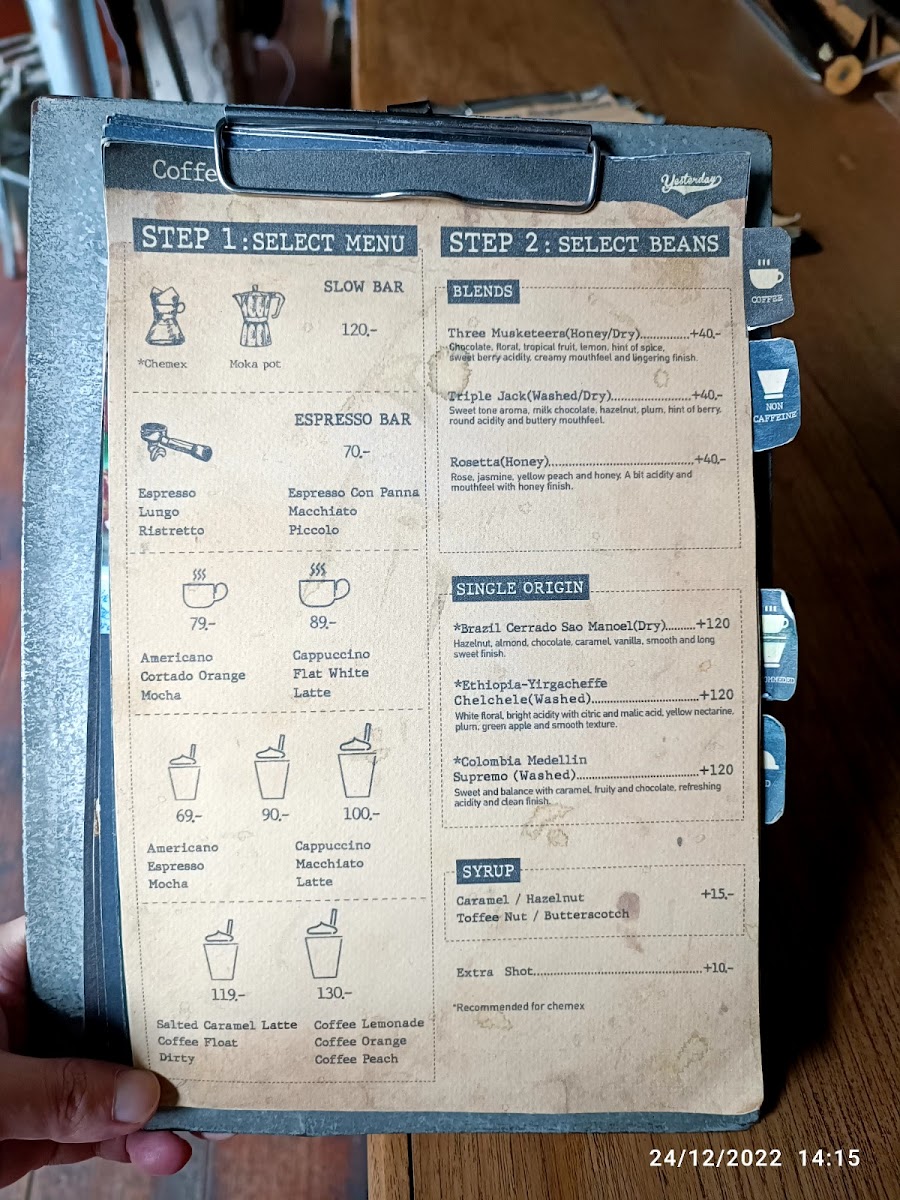 Menu Yesterday Cafe'-4
