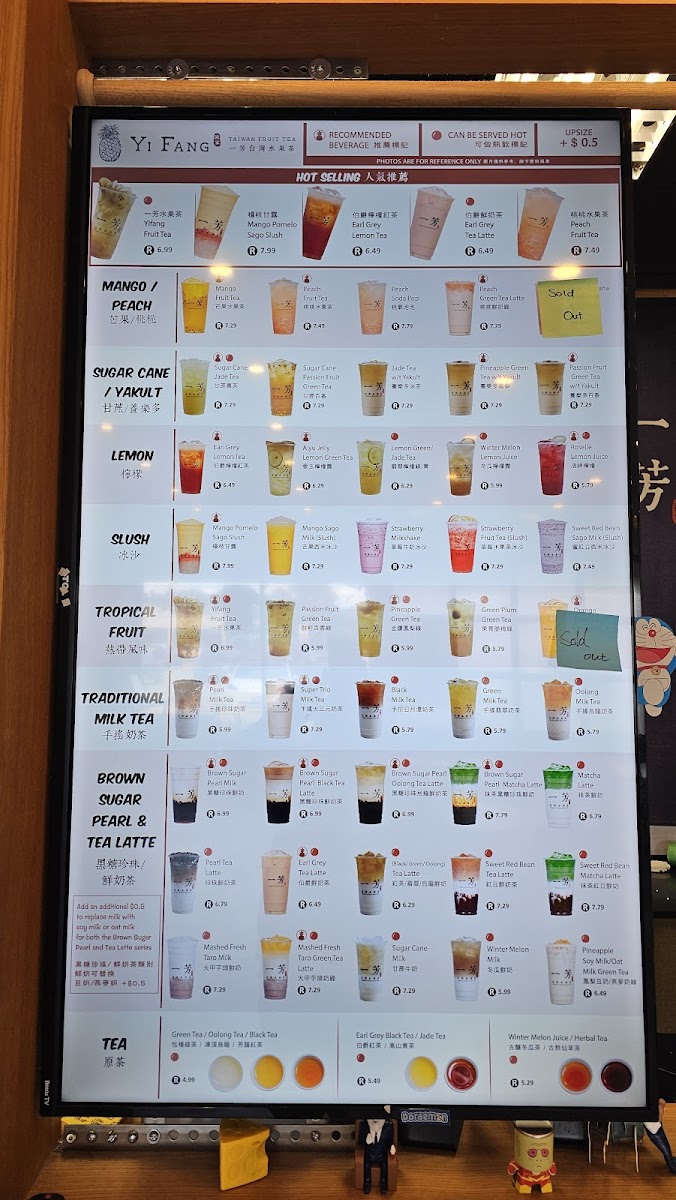 Menu Yi Fang Taiwan Fruit Tea-2