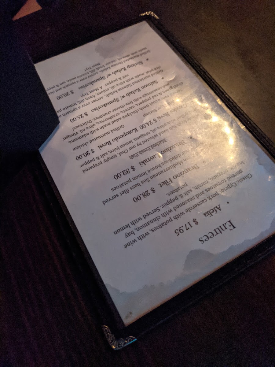 Menu Yia Yia's Taverna-2