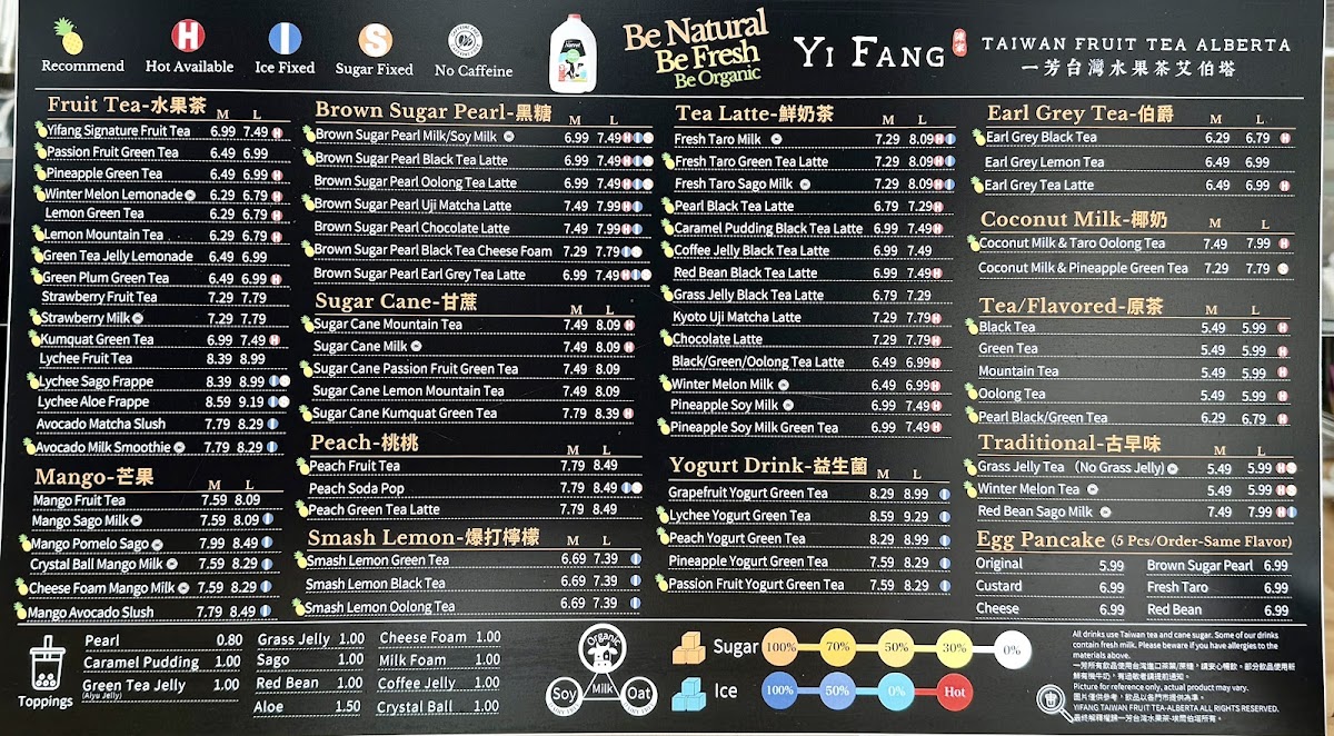 Menu Yifang Taiwan Fruit Tea-1