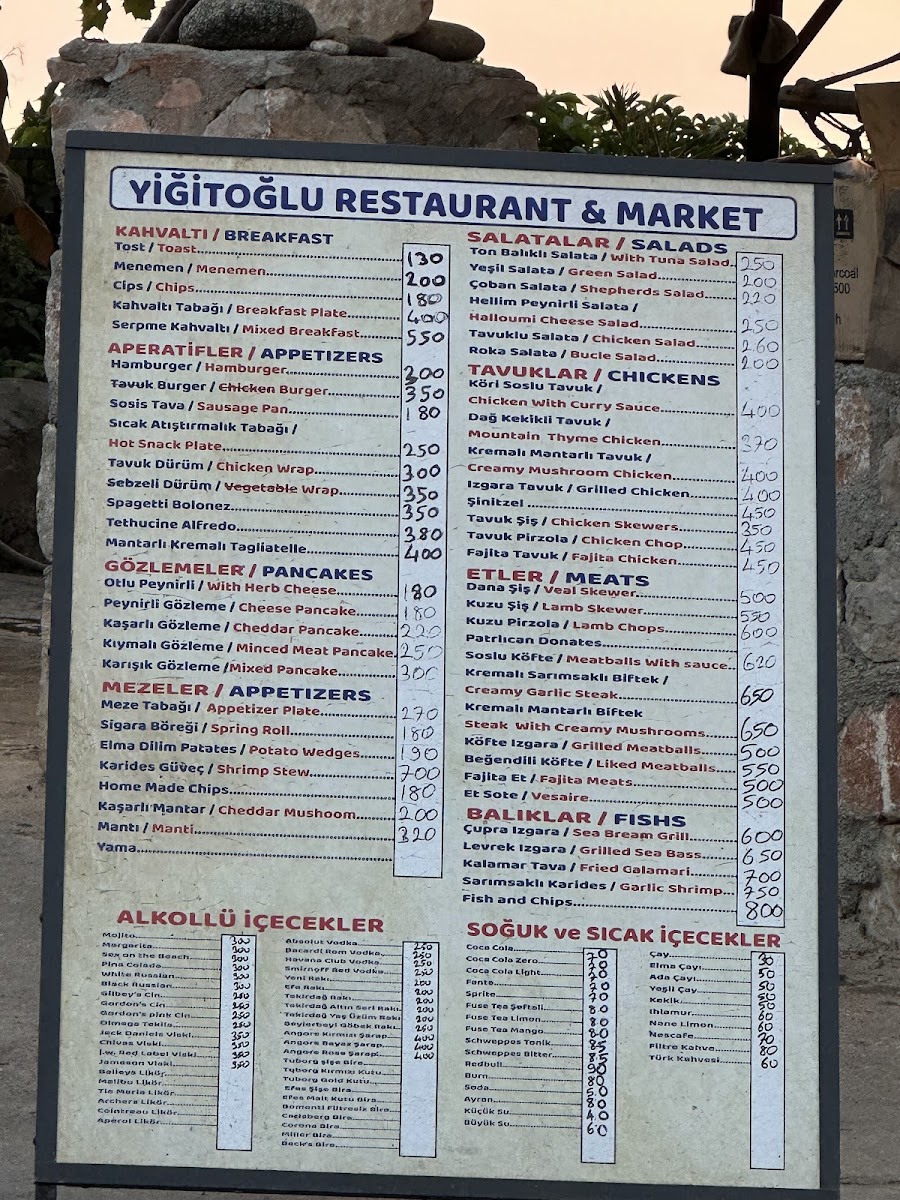 Menu Yiğitoğlu Restaurant-1