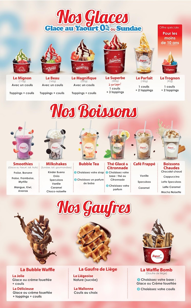 Menu Yogurt Factory Colombia - Rennes-1