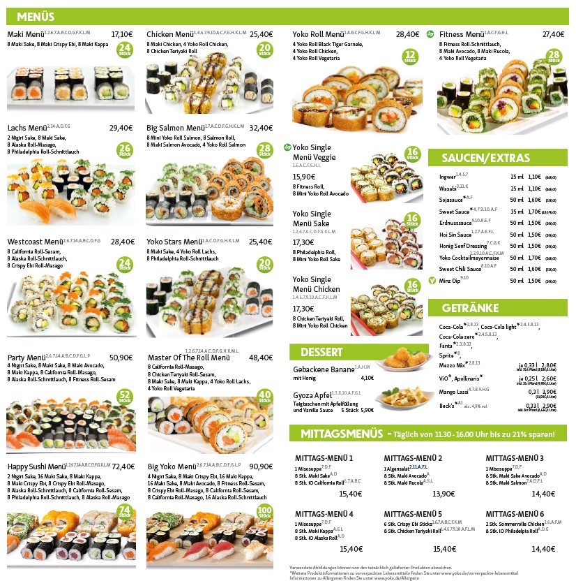 Menu Yoko Sushi Lieferservice Ahrensburg-1