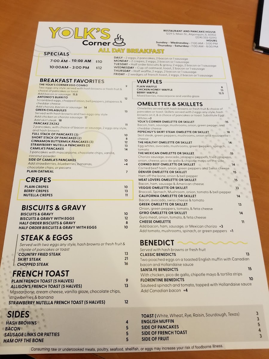 Menu Yolk's Corner-8