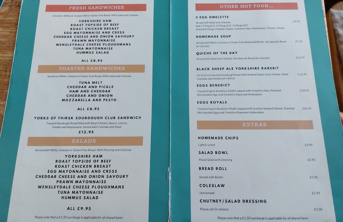 Menu Yorks Of Thirsk-5