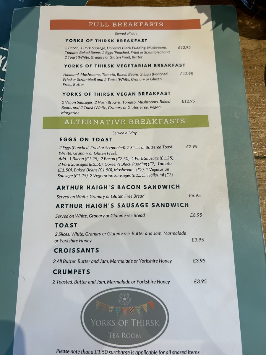 Menu Yorks Of Thirsk-8