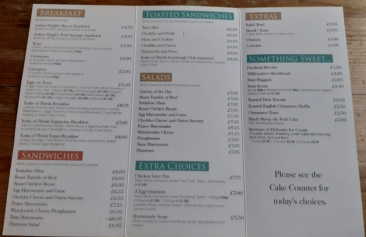 Menu Yorks Of Thirsk-9