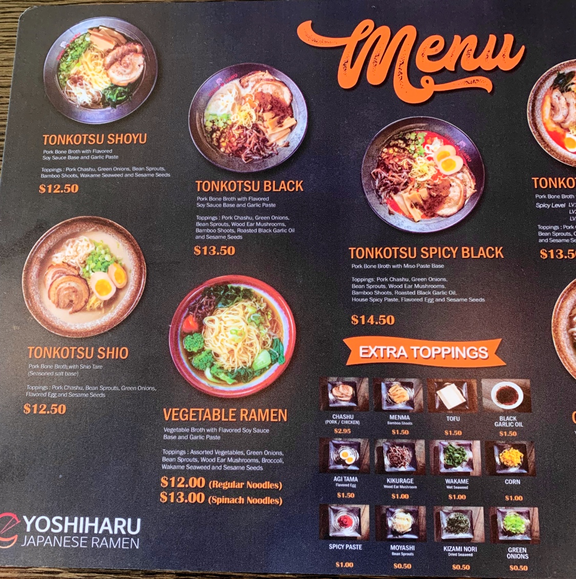 Menu Yoshiharu Ramen-9