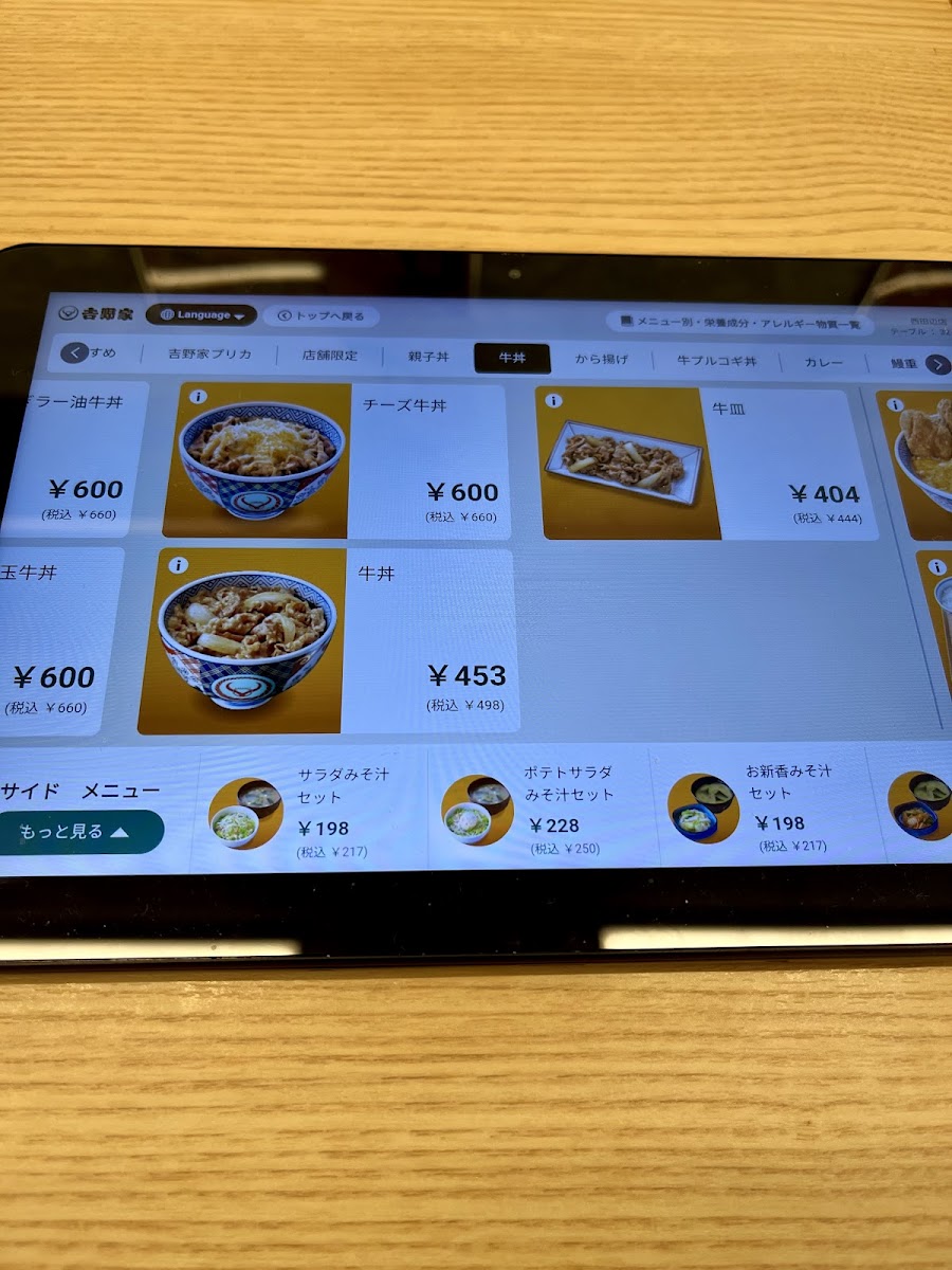 Menu Yoshinoya Nishitanabe-3