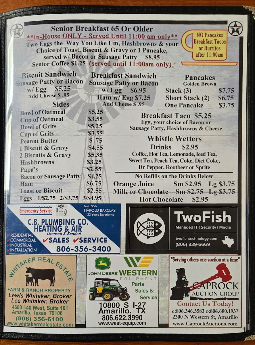 Menu Youngblood's Cafe-1