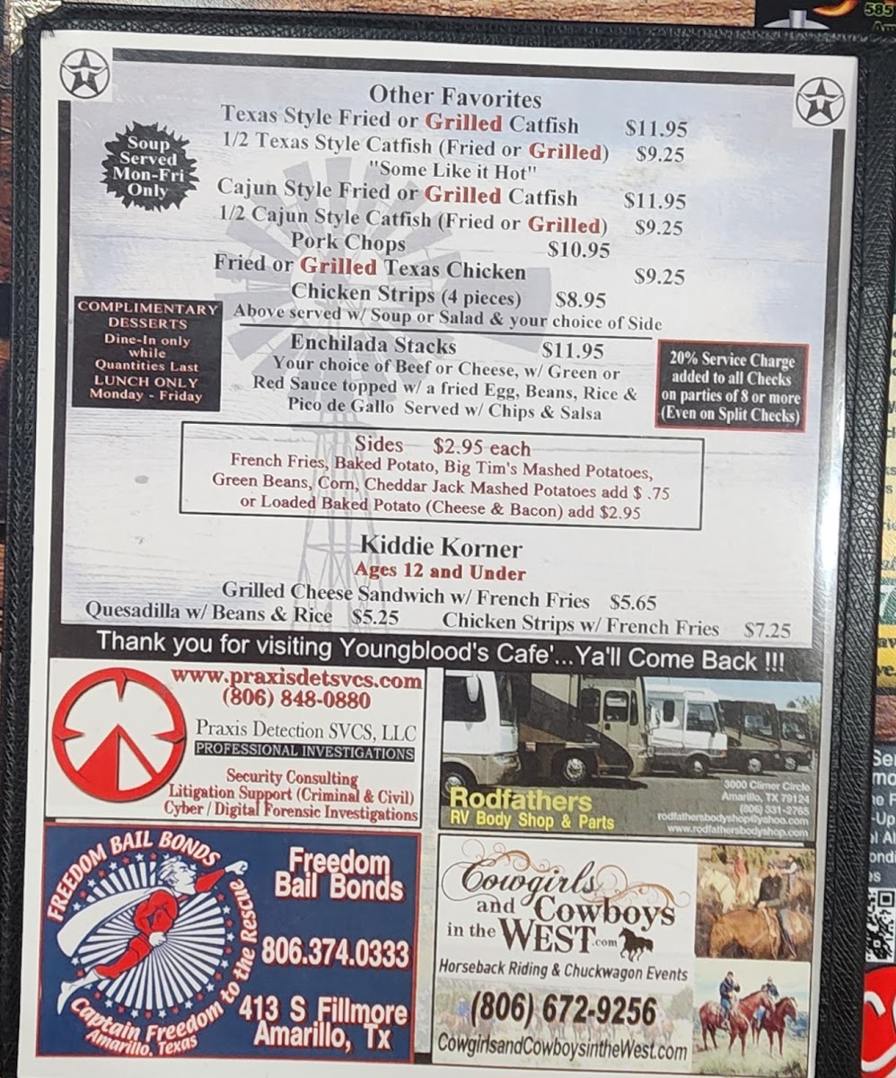 Menu Youngblood's Cafe-9