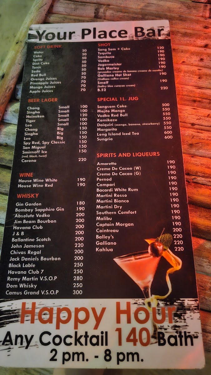 Menu Your Place Restaurant & Bar-5