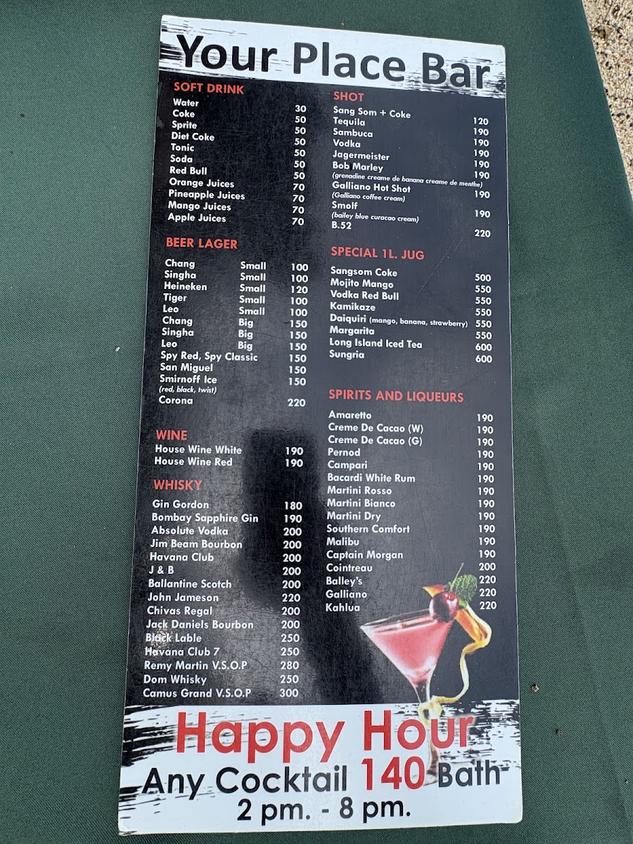 Menu Your Place Restaurant & Bar-6