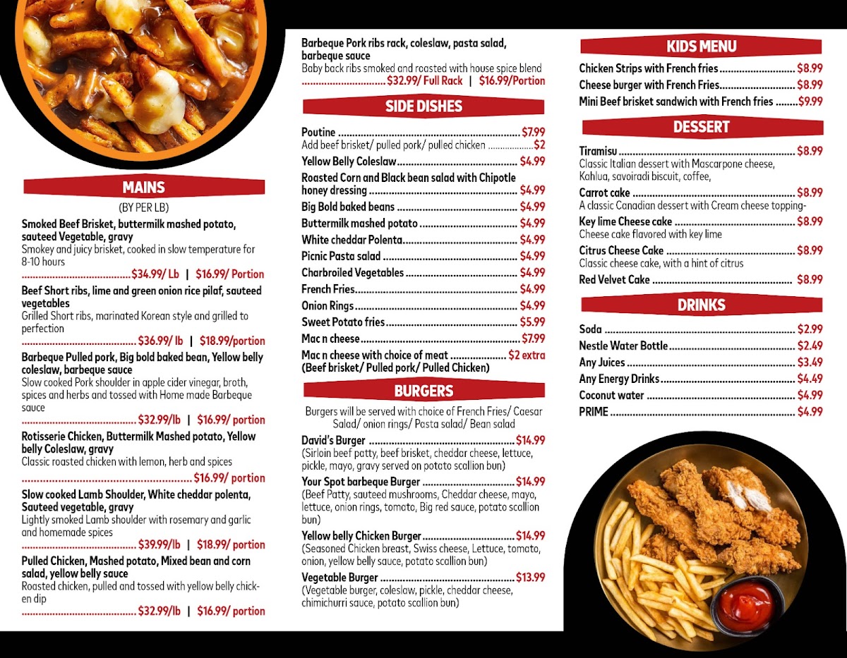 Menu Your Spot Barbeque Restaurant And Catering | Argyll-1