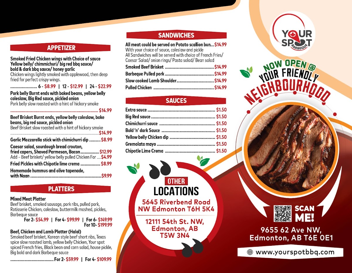 Menu Your Spot Barbeque Restaurant And Catering | Argyll-2