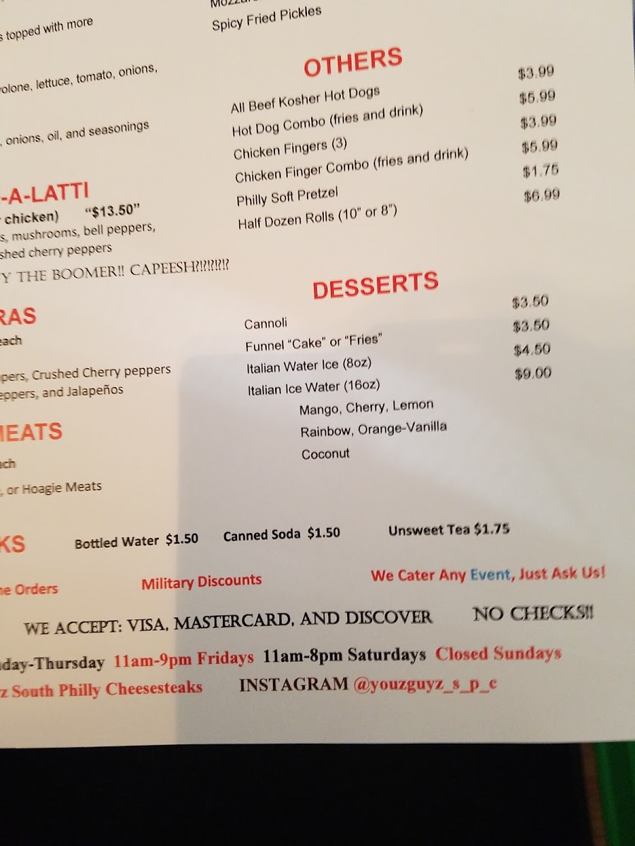 Menu Youz Guyz South Philly Cheesesteaks-9