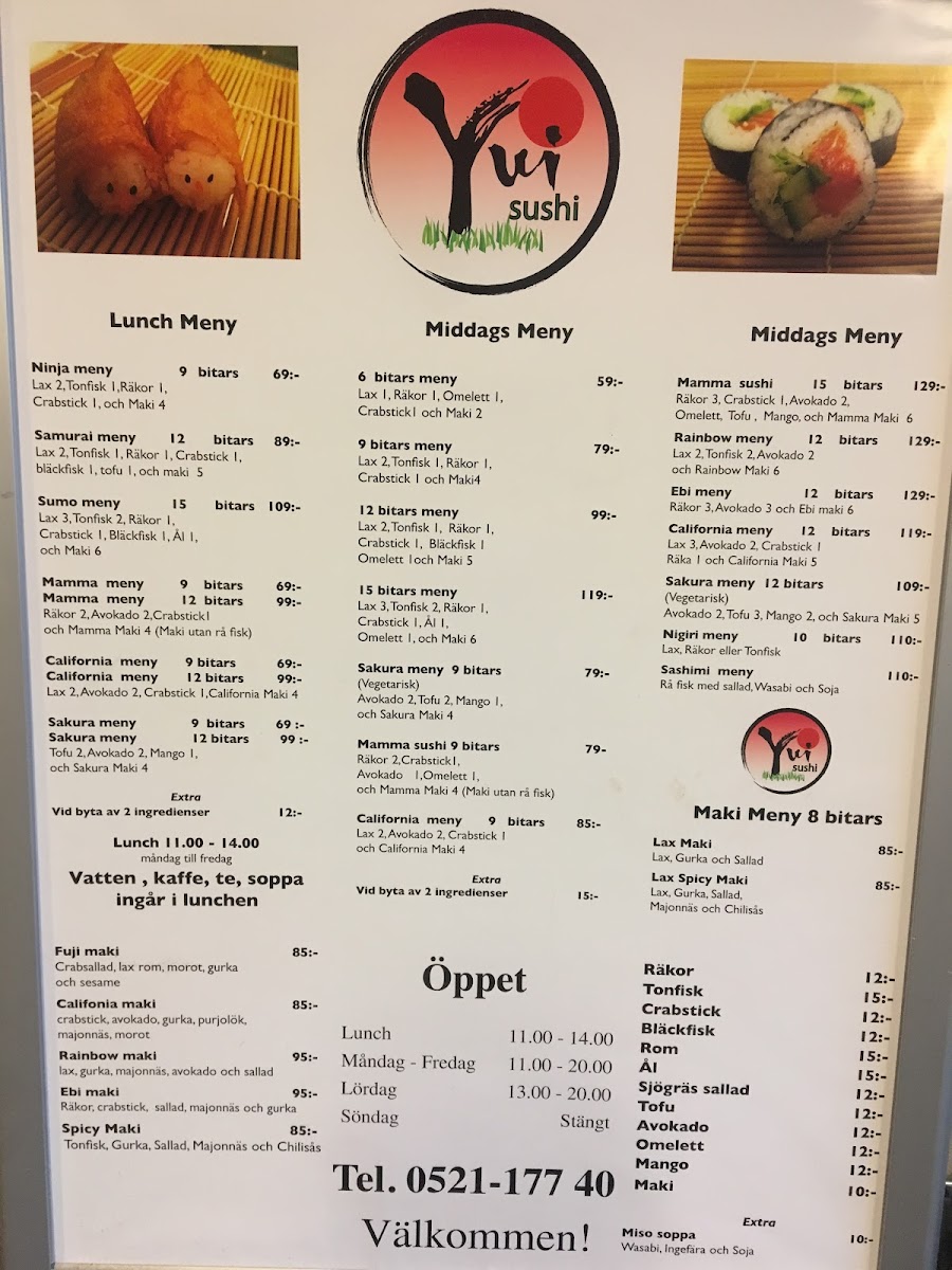 Menu Yui Sushi Vänersborg-3