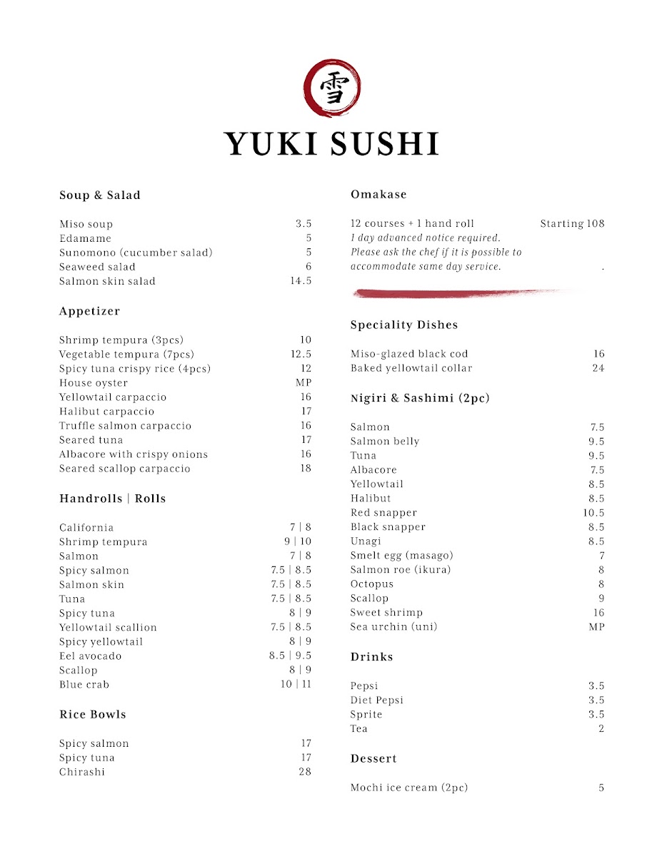 Menu Yuki Sushi-1