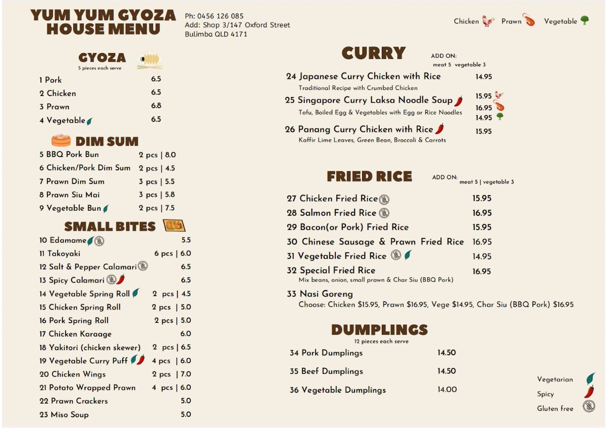 Menu Yum Yum Gyoza House-1