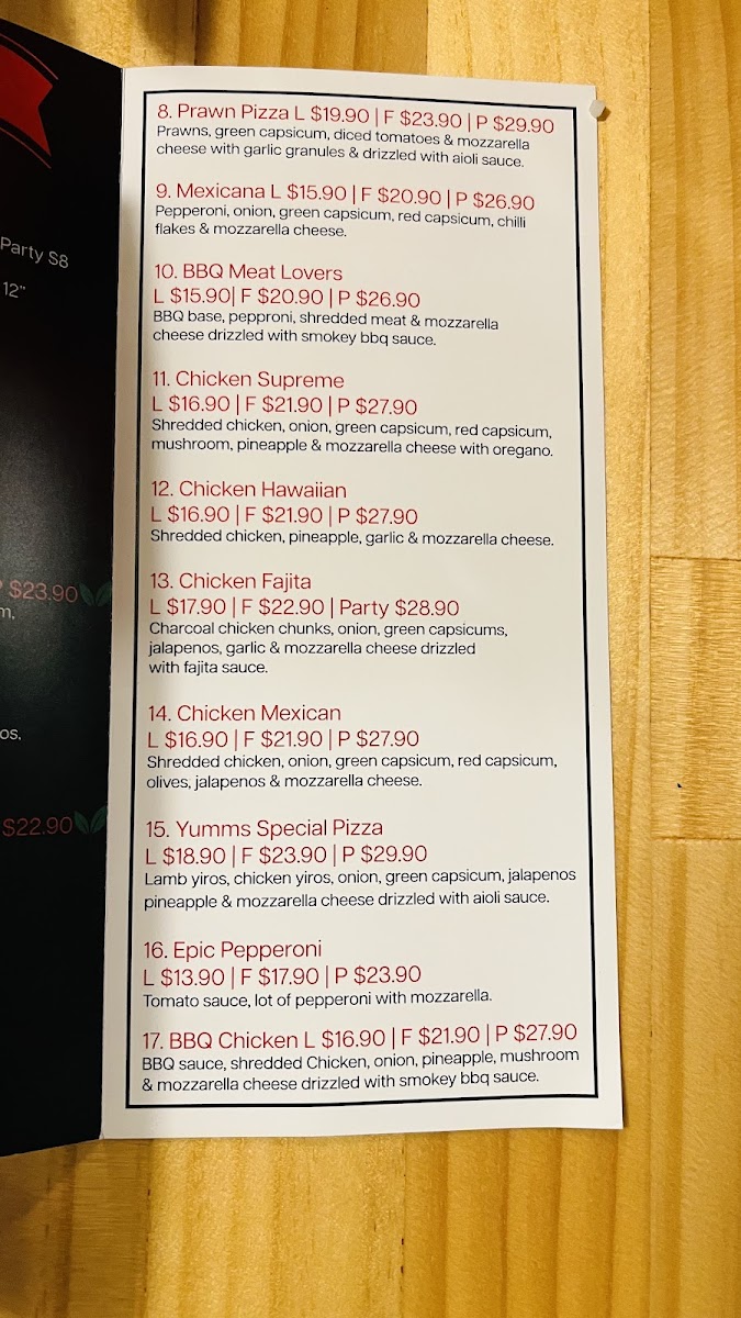 Menu Yumms Restaurant-1
