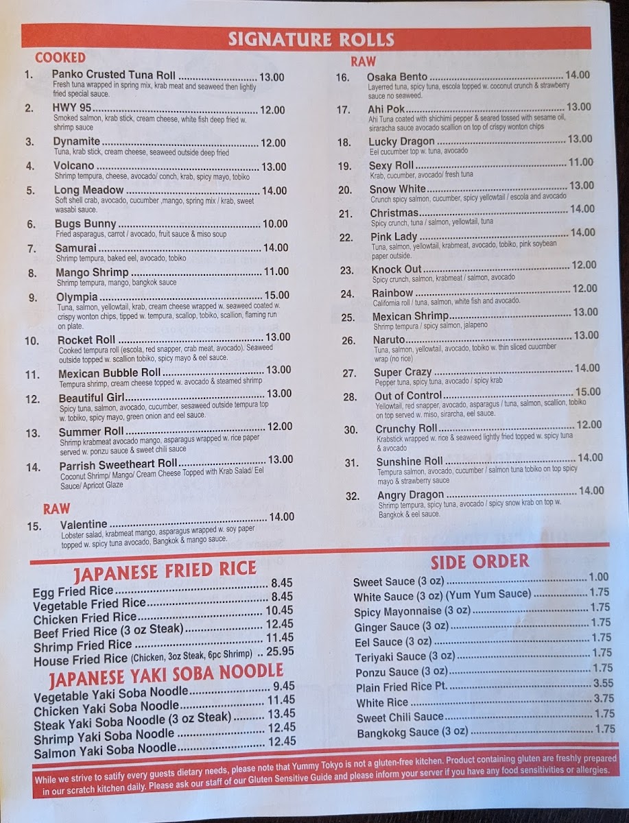 Menu Yummy Tokyo-7