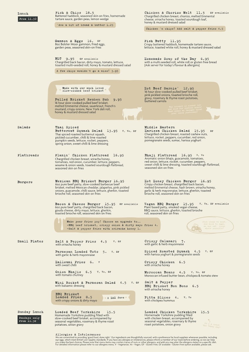 Menu Yummy Yorkshire Ice Cream Parlour - Hide & Hoof Farm Restaurant-1