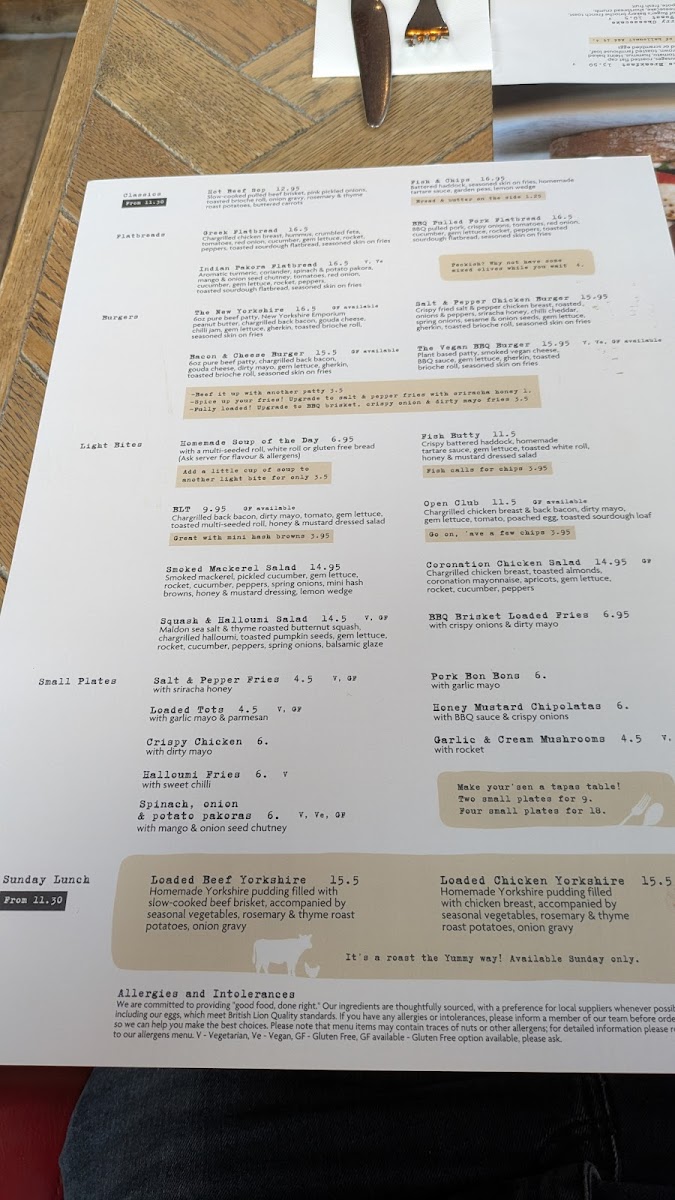 Menu Yummy Yorkshire Ice Cream Parlour - Hide & Hoof Farm Restaurant-8