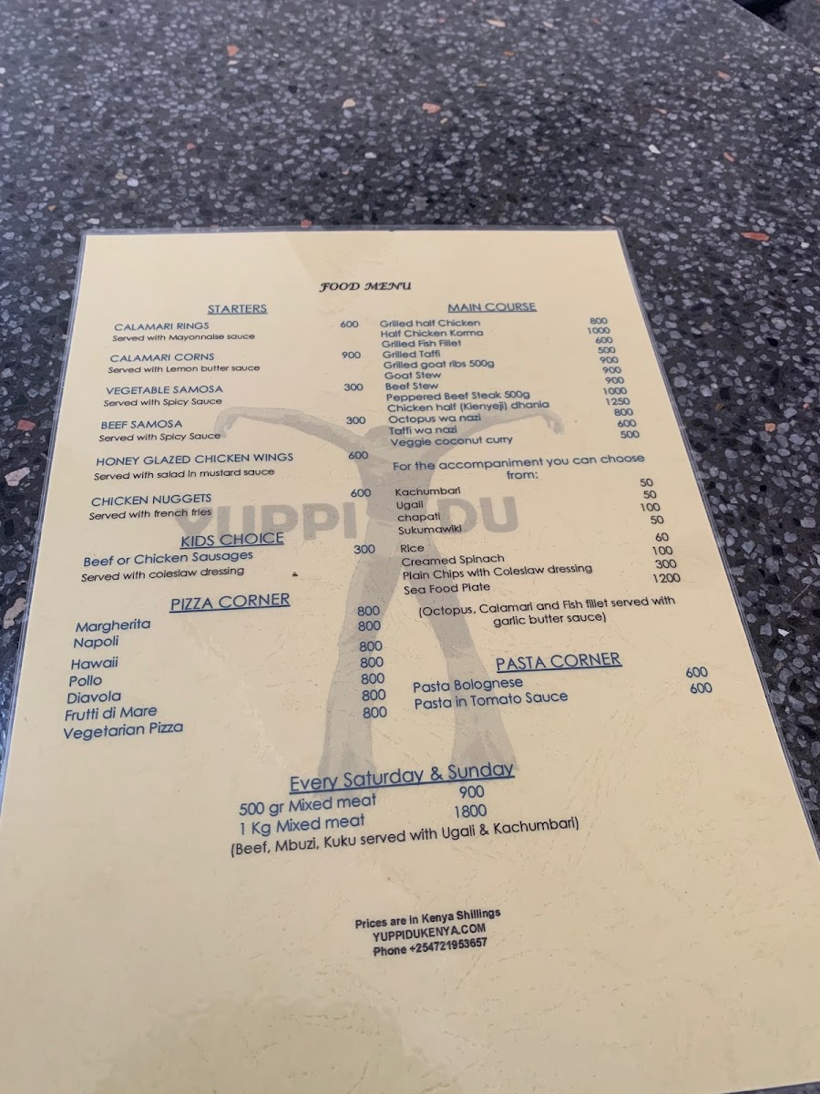 Menu Yuppidu Bar, Ristorante & Pizzeria-2