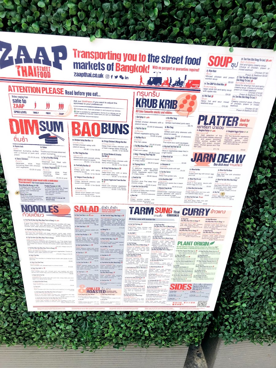 Menu Zaap Thai Street Food Headingley-7
