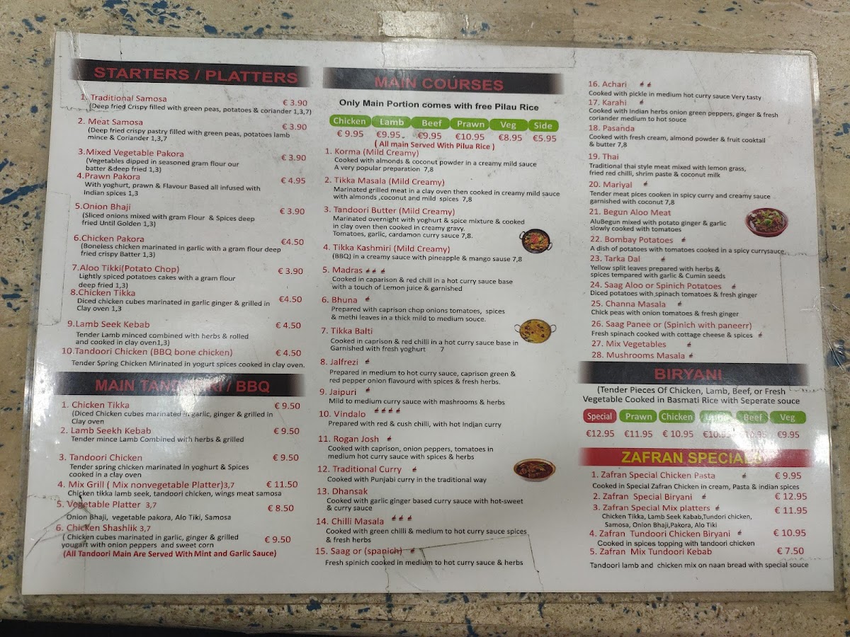 Menu Zafran Pakistan Indian Restaurant And Kebab House-6