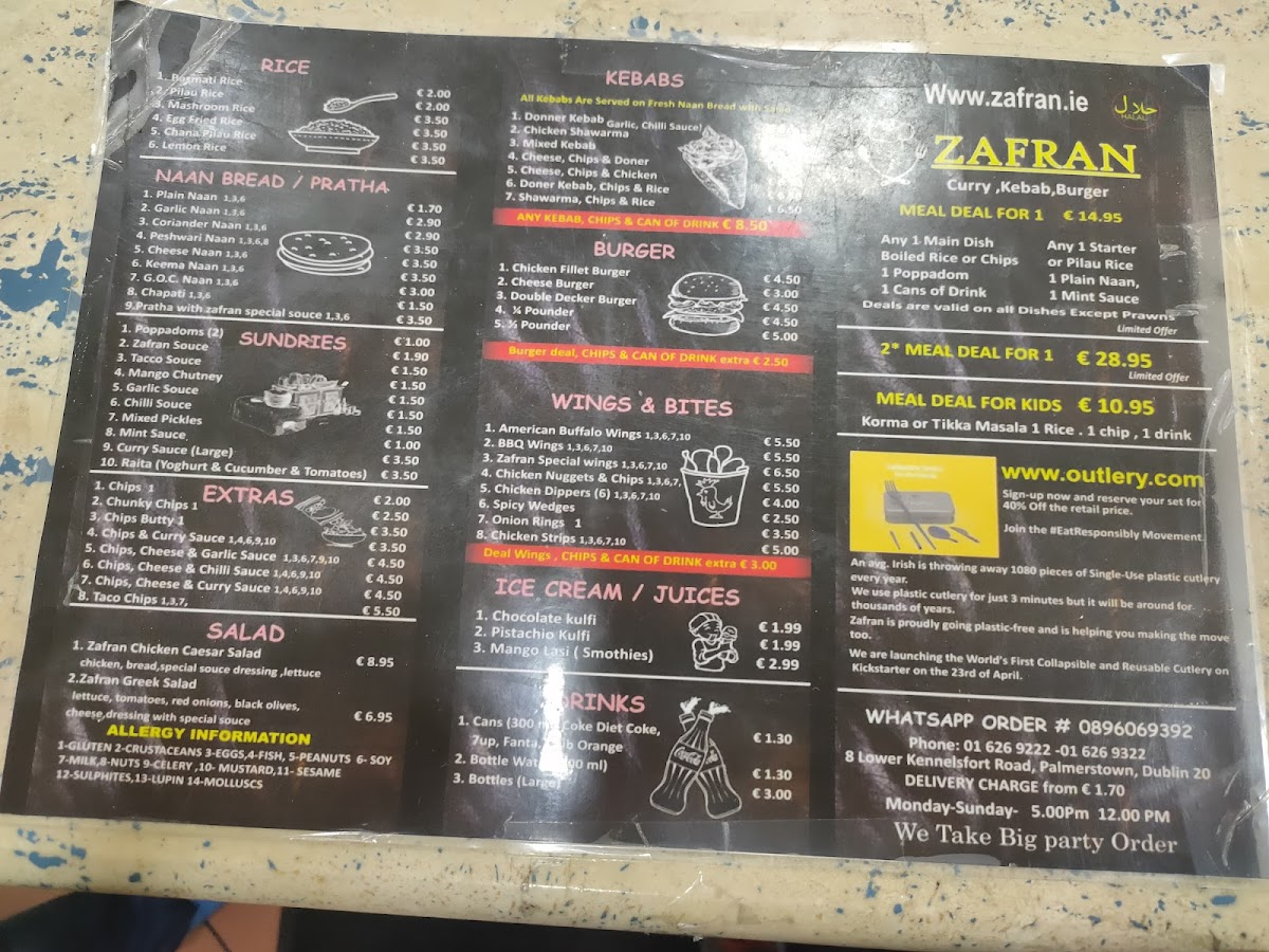 Menu Zafran Pakistan Indian Restaurant And Kebab House-7