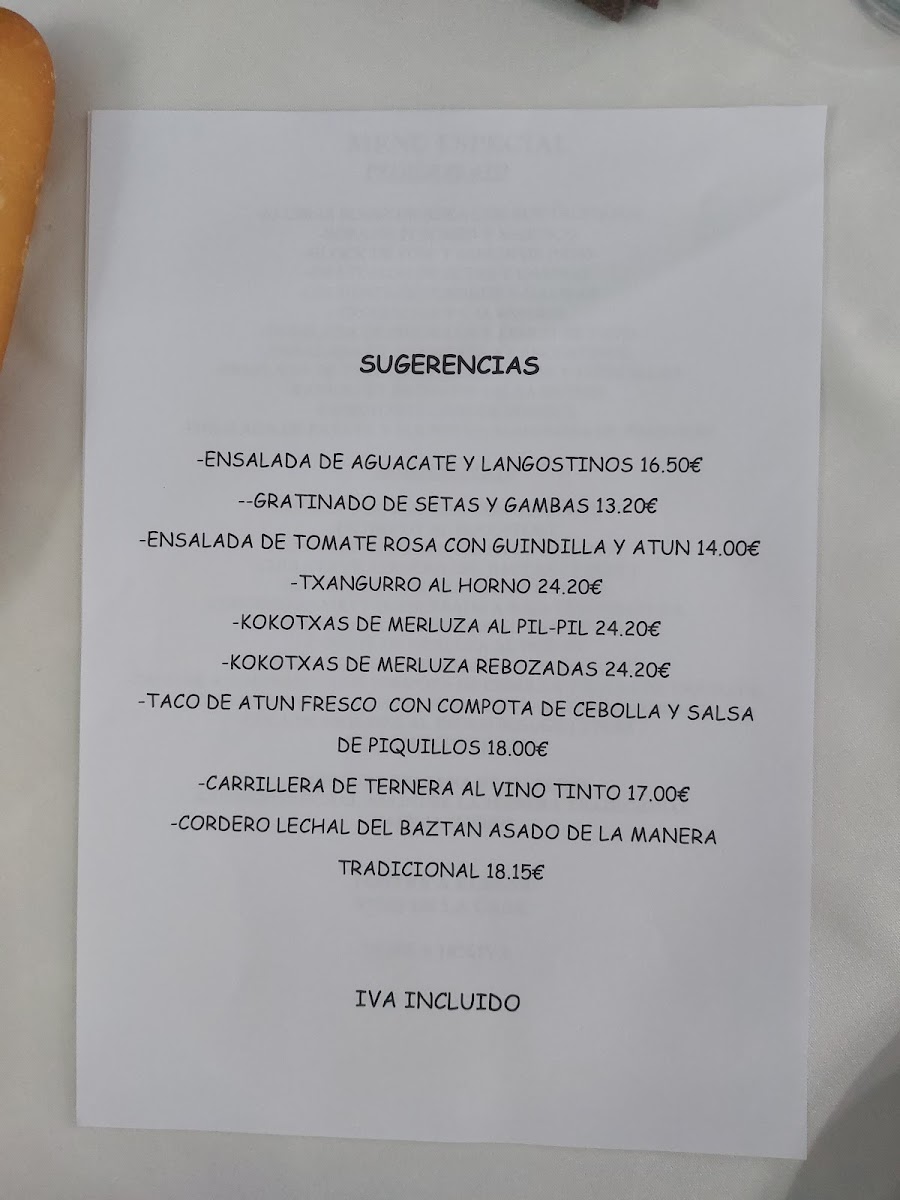 Menu Zalain | Hostal - Jatetxea-10