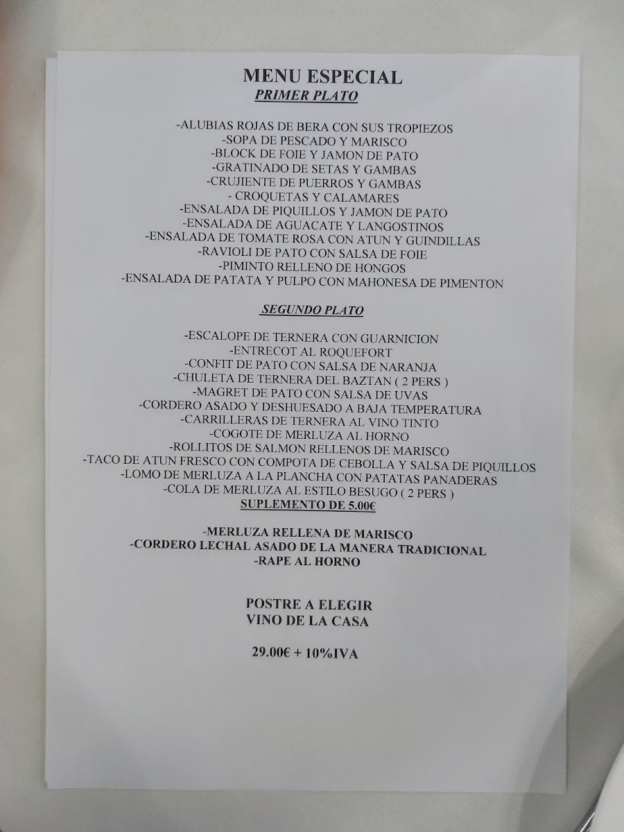 Menu Zalain | Hostal - Jatetxea-5