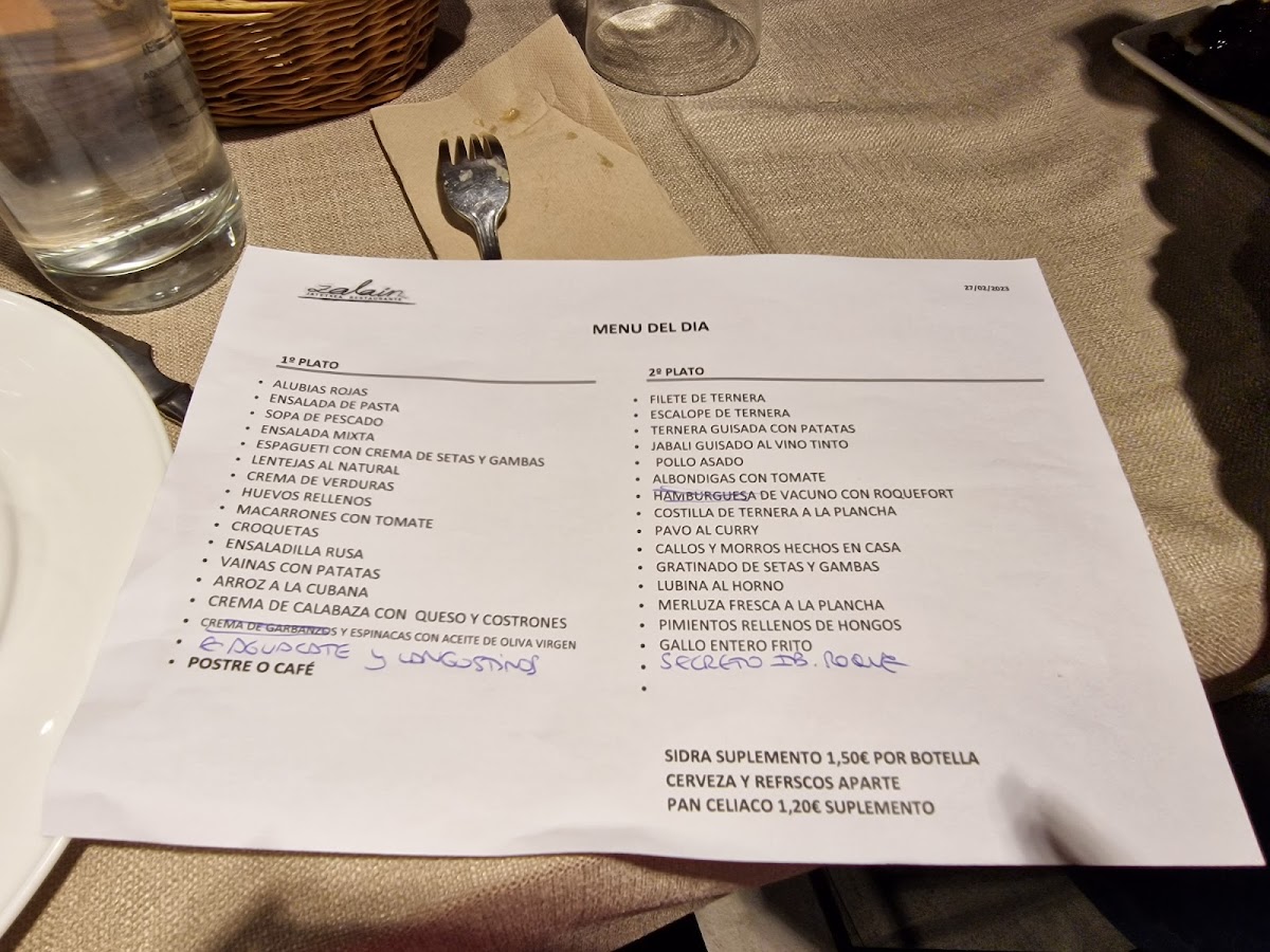 Menu Zalain | Hostal - Jatetxea-9