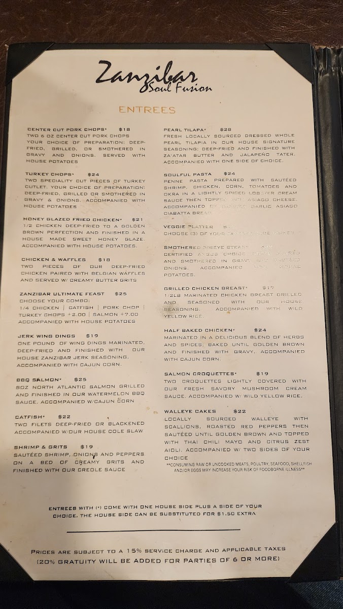 Menu Zanzibar Soul Fusion-2