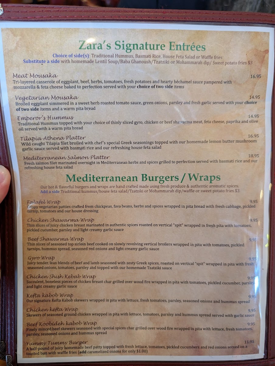 Menu Zara's Mediterranean Kitchen On Rayford Road-4