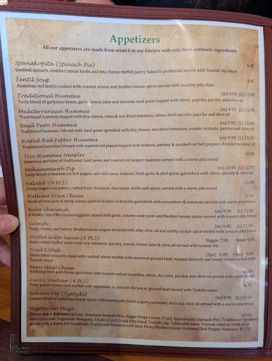 Menu Zara's Mediterranean Kitchen On Rayford Road-7