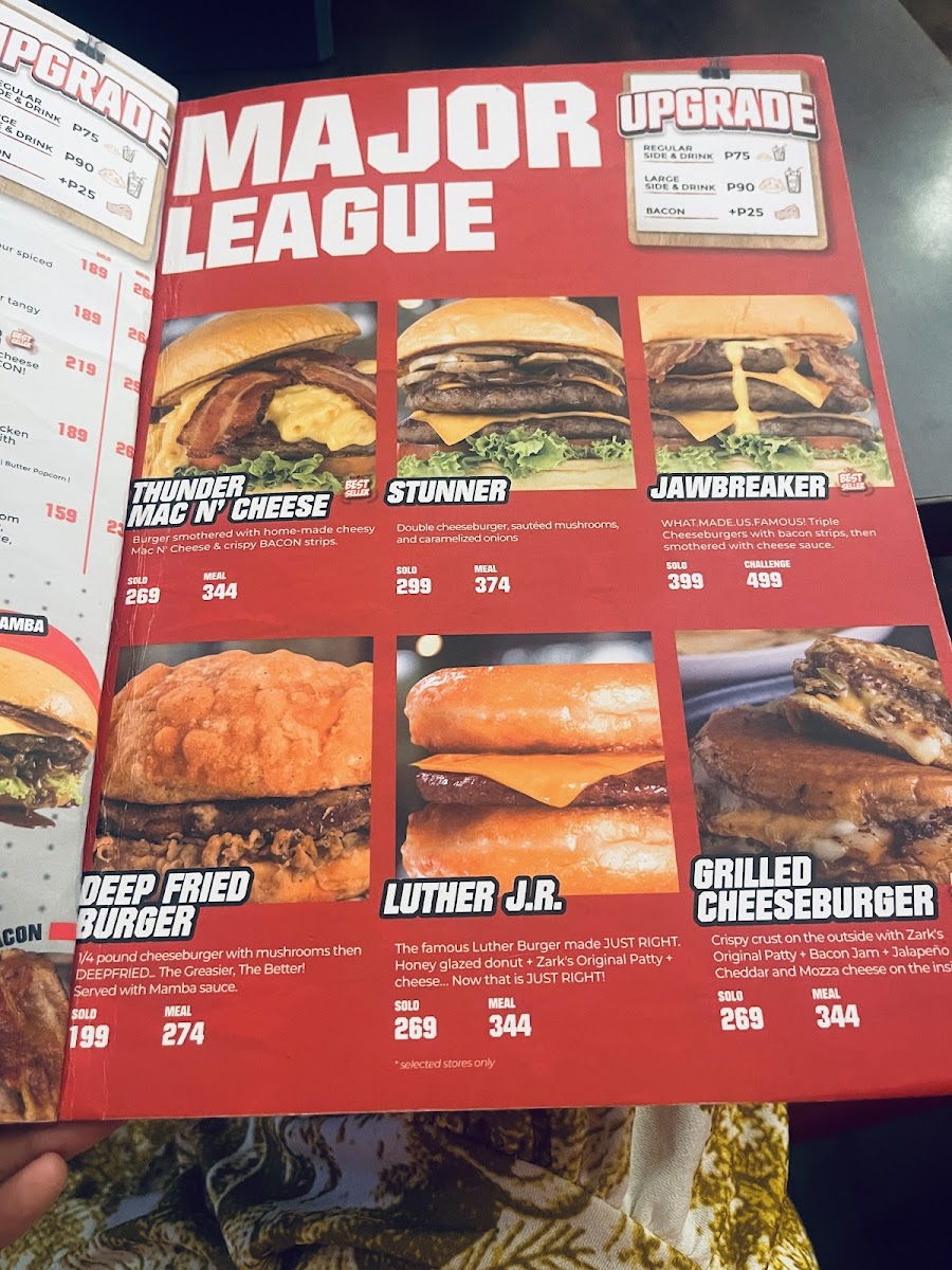 Menu Zark's Burgers - Fiesta Carnival Araneta City-8