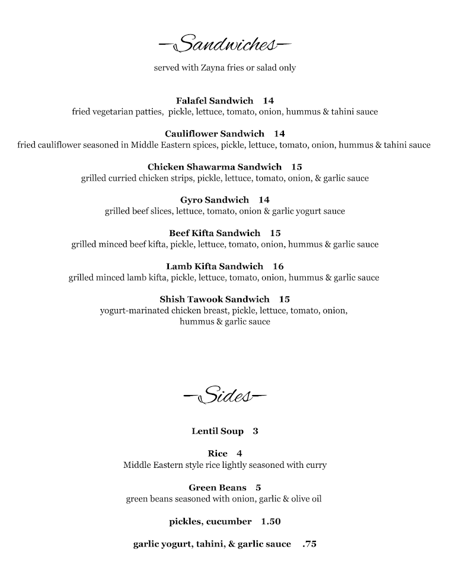 Menu Zayna Mediterranean Restaurant-2