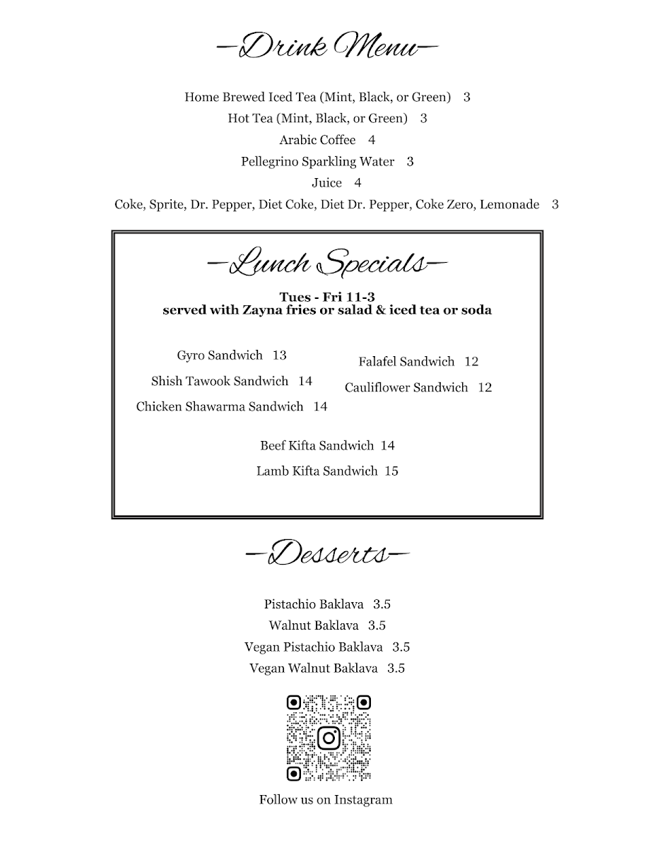 Menu Zayna Mediterranean Restaurant-5
