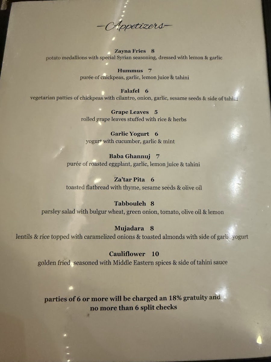 Menu Zayna Mediterranean Restaurant-6