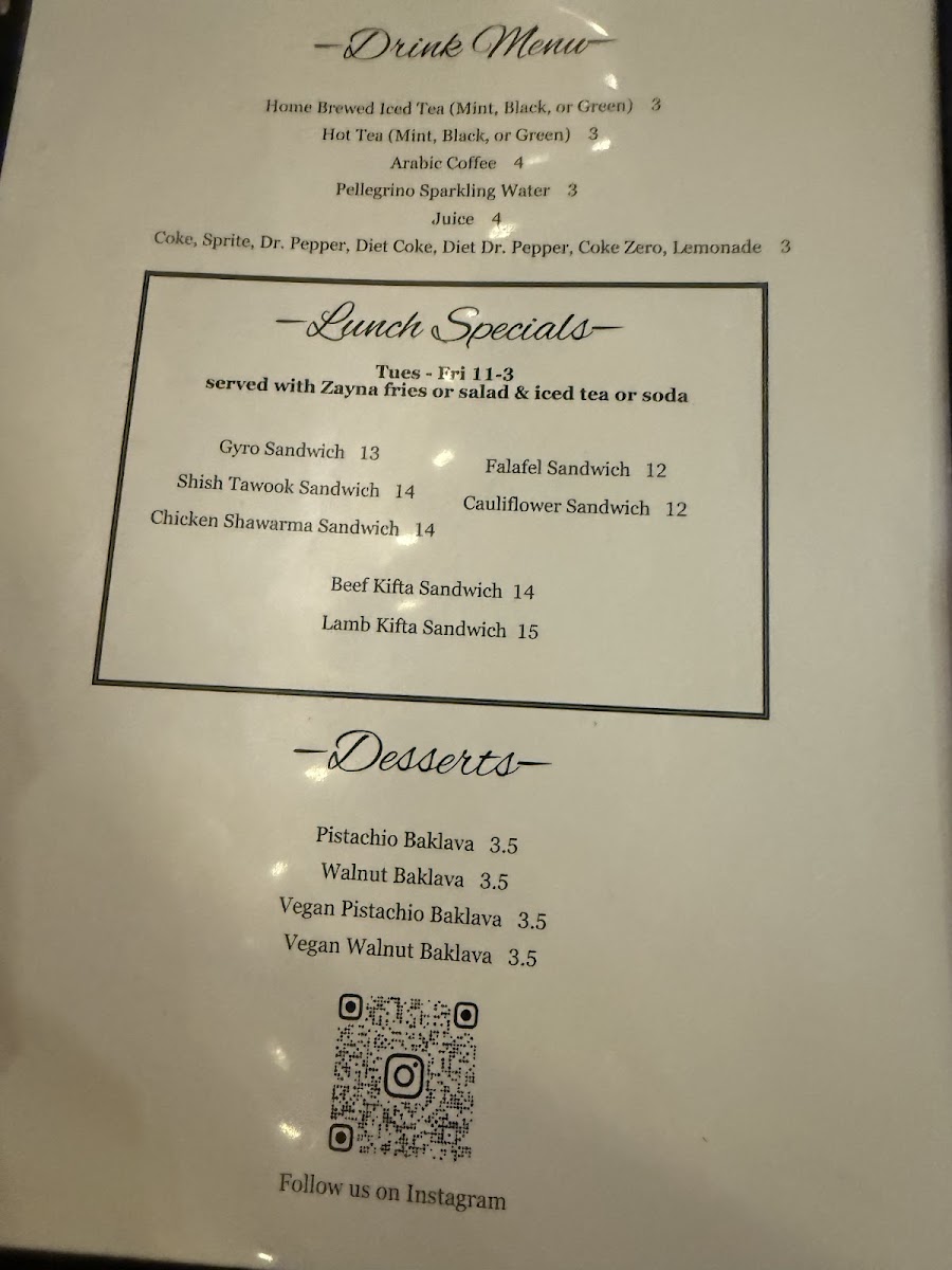 Menu Zayna Mediterranean Restaurant-8