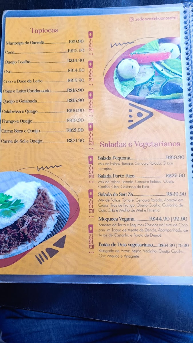 Menu Zé Do Ó-Cozinha Ancestral /porto De Galinhas-1