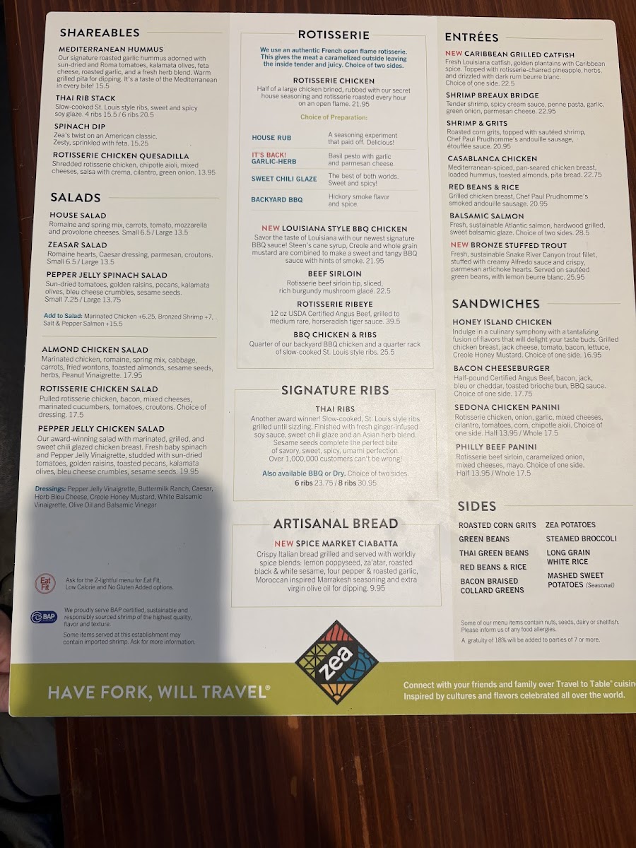 Menu Zea Rotisserie & Cafe-1
