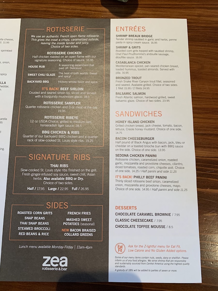 Menu Zea Rotisserie & Cafe-4