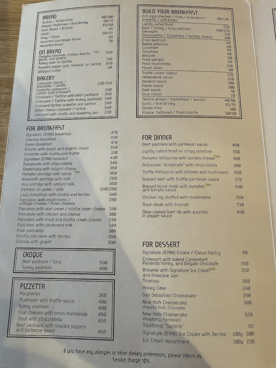 Menu Zerno-2