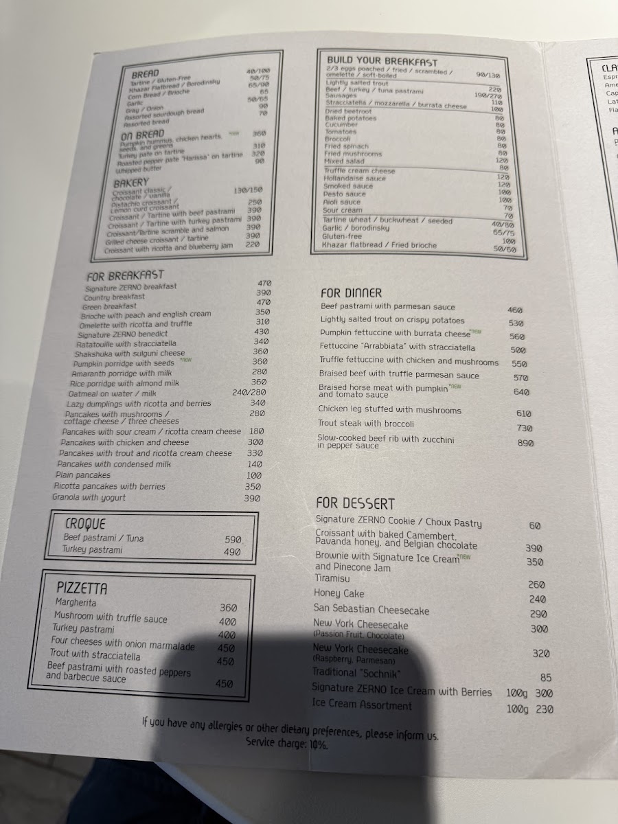Menu Zerno-8