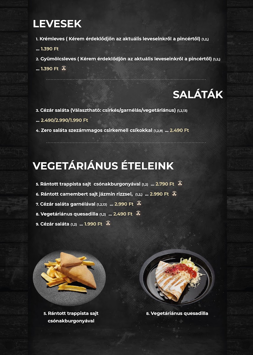 Menu Zero Bistro & Bar-9