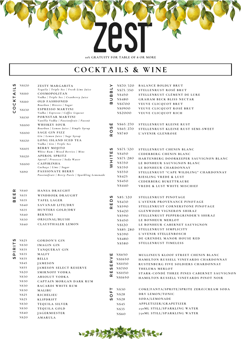 Menu Zest - Mediterranean Restaurant-2